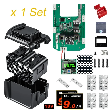 DCB200 9.0Ah чехол батареи для DEWALT 18V 20V DIY 6Ah Аксессуары Корпус коробка с BMS PCB плата зарядки защита светодиодный цифровой