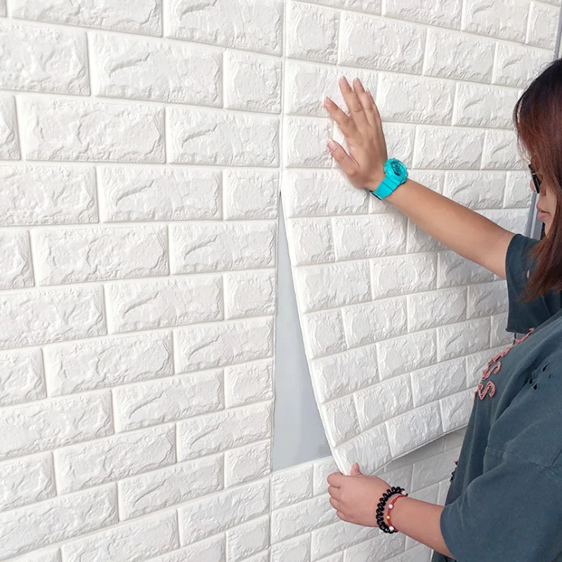 

10pcs 70x77cm PE Foam 3D Wall Stickers Home Decor Wallpaper DIY Wall Decor Brick Living Room Kids Bedroom Decorative Sticker