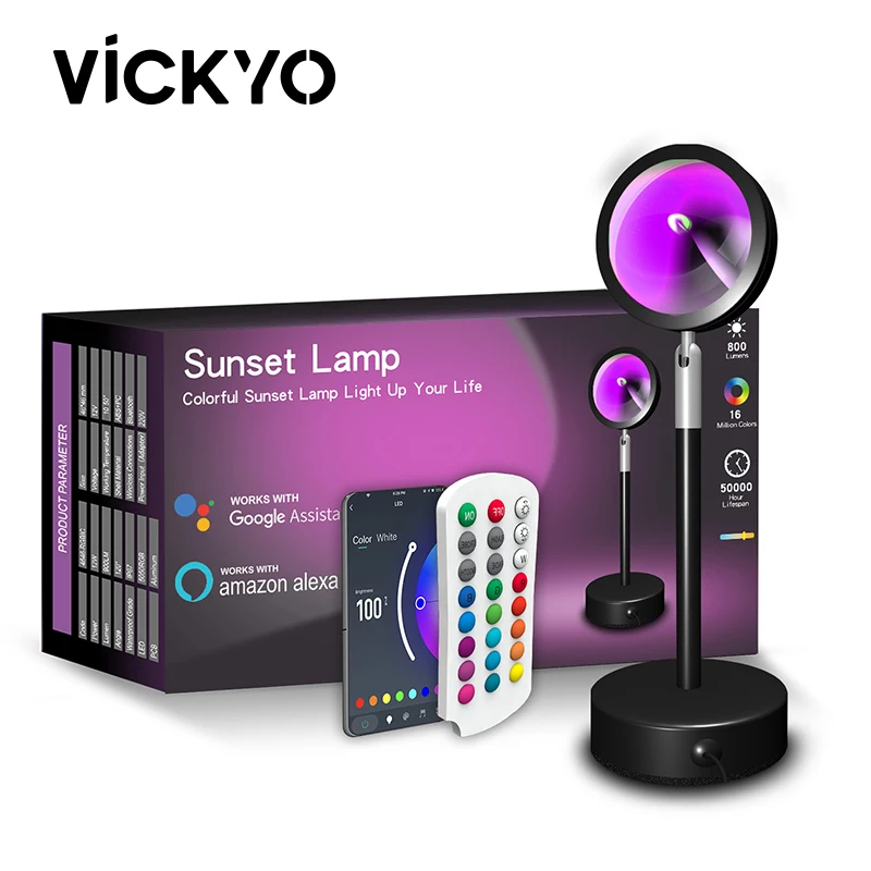 

VICKYO USB Радужный закат красный проектор светодиодные ночные светильники Солнечный проекционный Настольный светильник для спальни бара кофе магазина настенные украшения