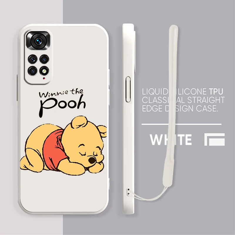 

Winnie the Pooh Friend Phone Case For Xiaomi Redmi Note 11 11S 10 10S 9 9S 9T 8 8T 7 5 Pro Plus Liquid Rope Candy Cover Fundas
