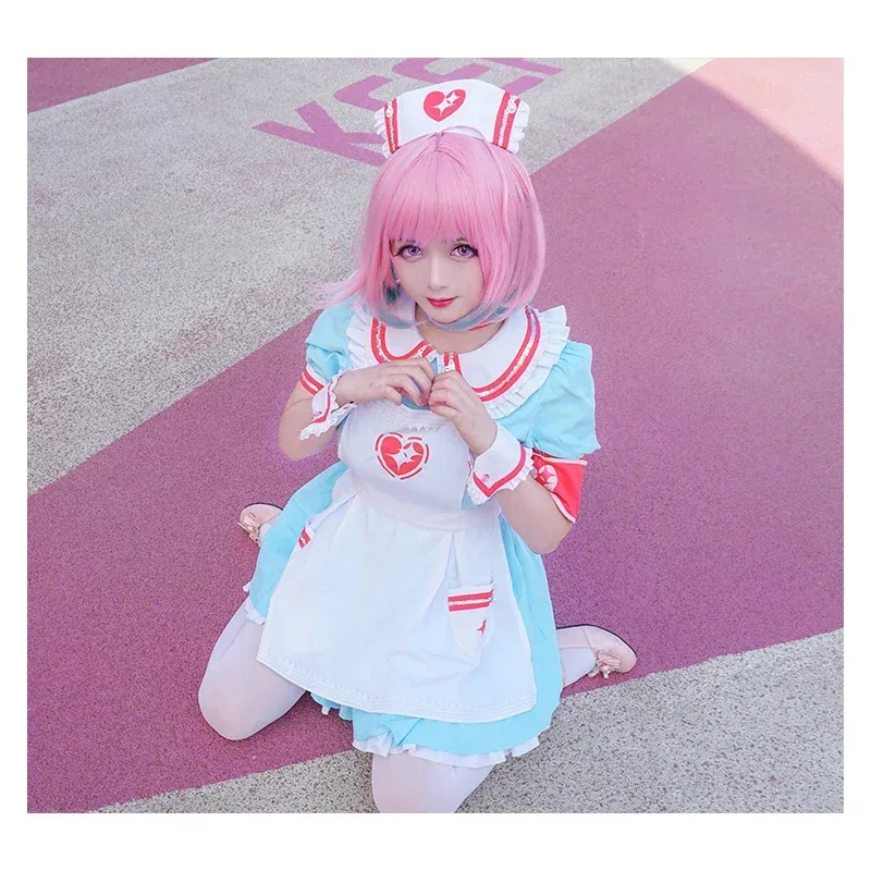 Фото Аниме Idolmaster Золушка для девочек Yumemi Riamu, карнавальный костюм, платье горничной, карнавальная одежда на Хэллоуин, на заказ №3