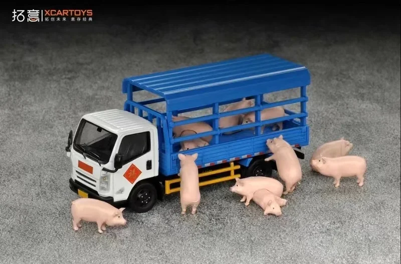 XCarToys 1:64 Jiangling JMC KaiRui Легкий грузовик для доставки со свиньями Литая под давлением