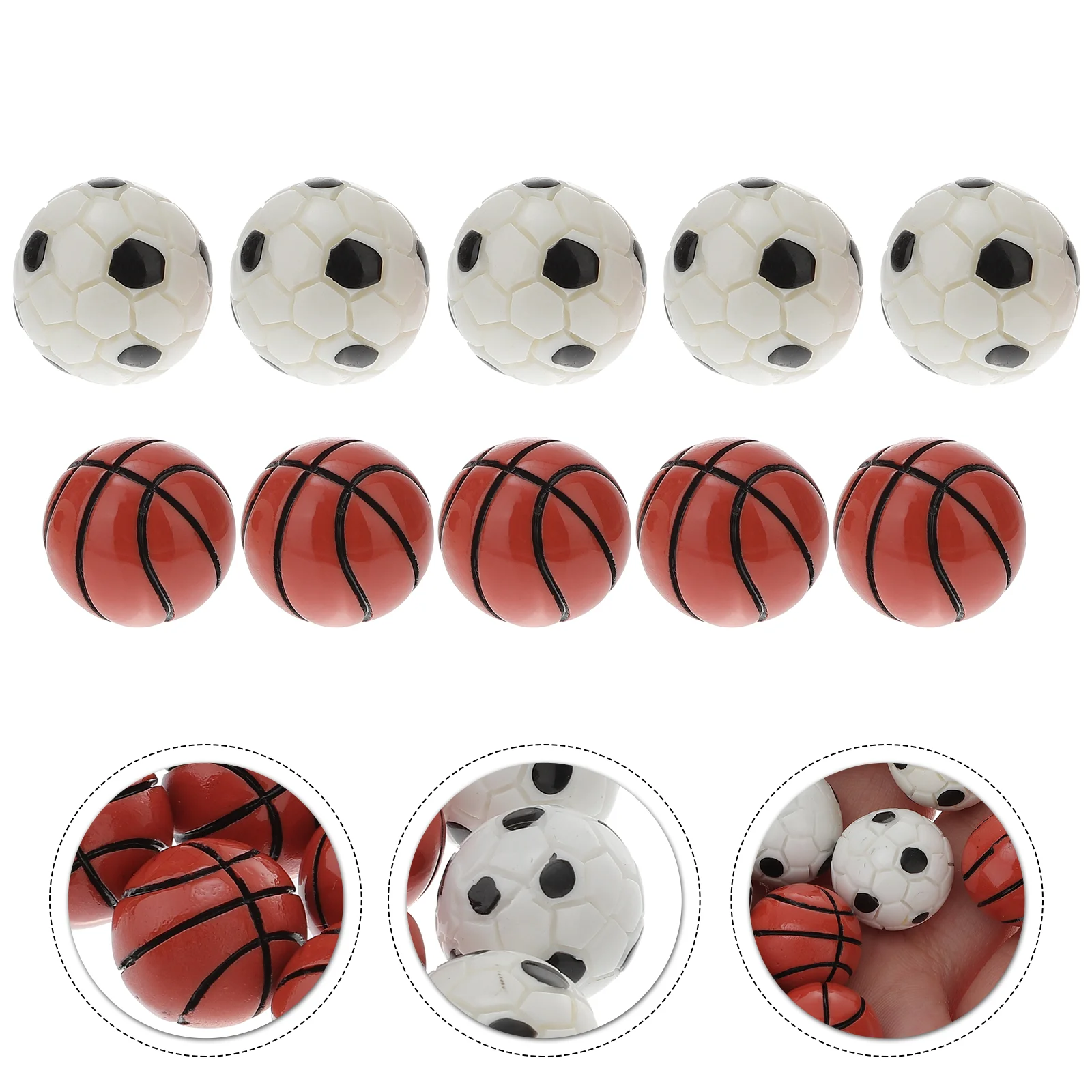 

Small House Miniature Basketball and Soccer Set - Lifelike Resin Ball Models for Sports-themed Fairy House Accessory Decoration