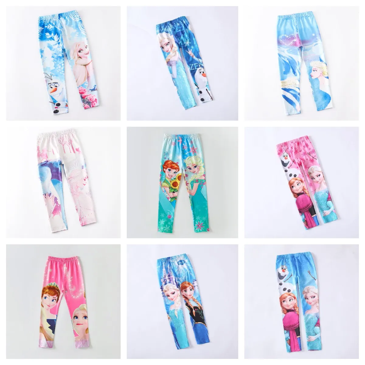 Spring Summer Girl Elsa Ana Olaf Legging Baby Girl Pants Size 90-140  Girl Trousers For 2-8Years Lovely Children Cartoon Legging