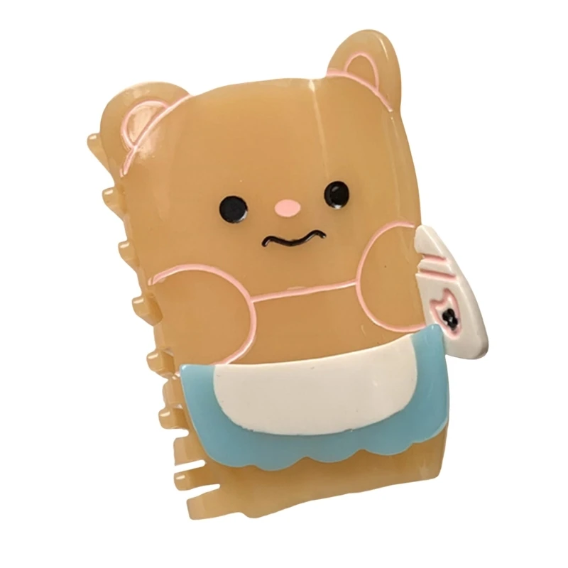 Заколки для волос с изображением медведя милая акриловая заколка нескользящий