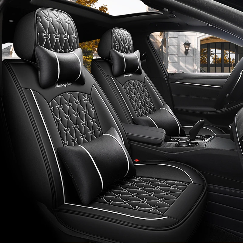 

Роскошный Универсальный Полный комплект чехлов на автомобильные сиденья на 5 сидений для Hyundai Hb20 Ford Ranger Renault Duster кожаные аксессуары для автомобильных подушек