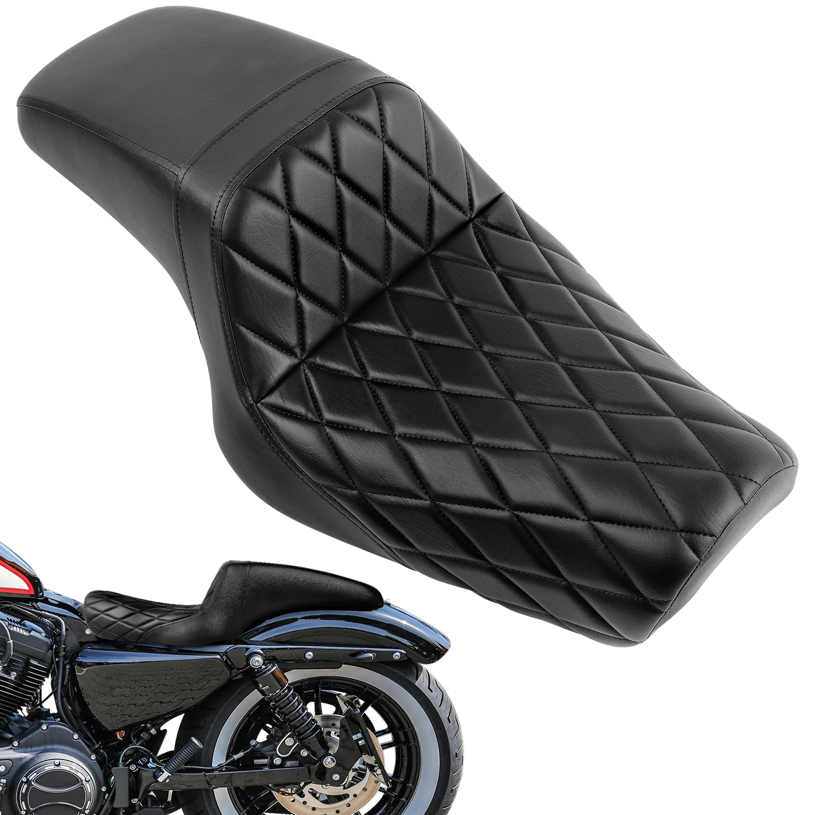 

Двухместное сиденье для Harley Sportster XL883 XL1200 48 72, переднее и заднее сиденье для пассажира, аксессуары для мотоциклов