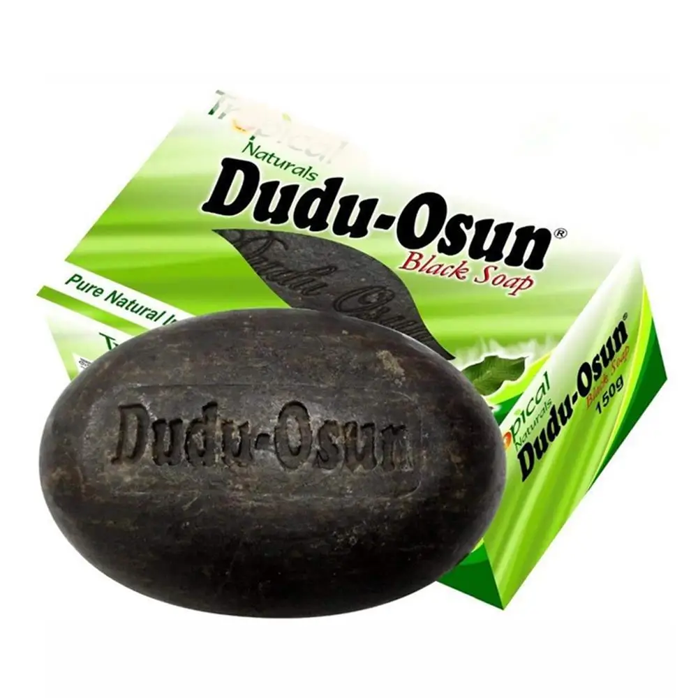 

African Black Soap Dudu Osun pure natural Shea Butter Handmade Black Soap clears acne, stretch marks, dark spots blemishes 150g