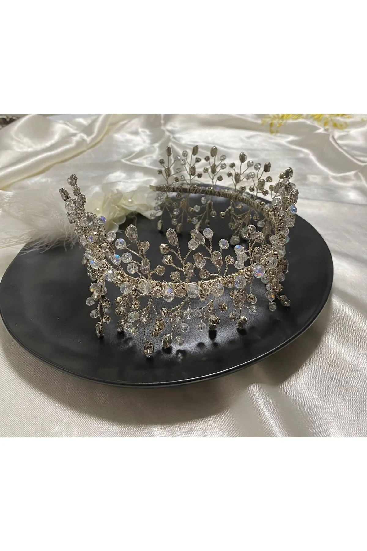 

Bridal Accessories Stone Crown Totally Handmade Stylish And Elegant Wedding Handmade For Bride And Bridesmaids