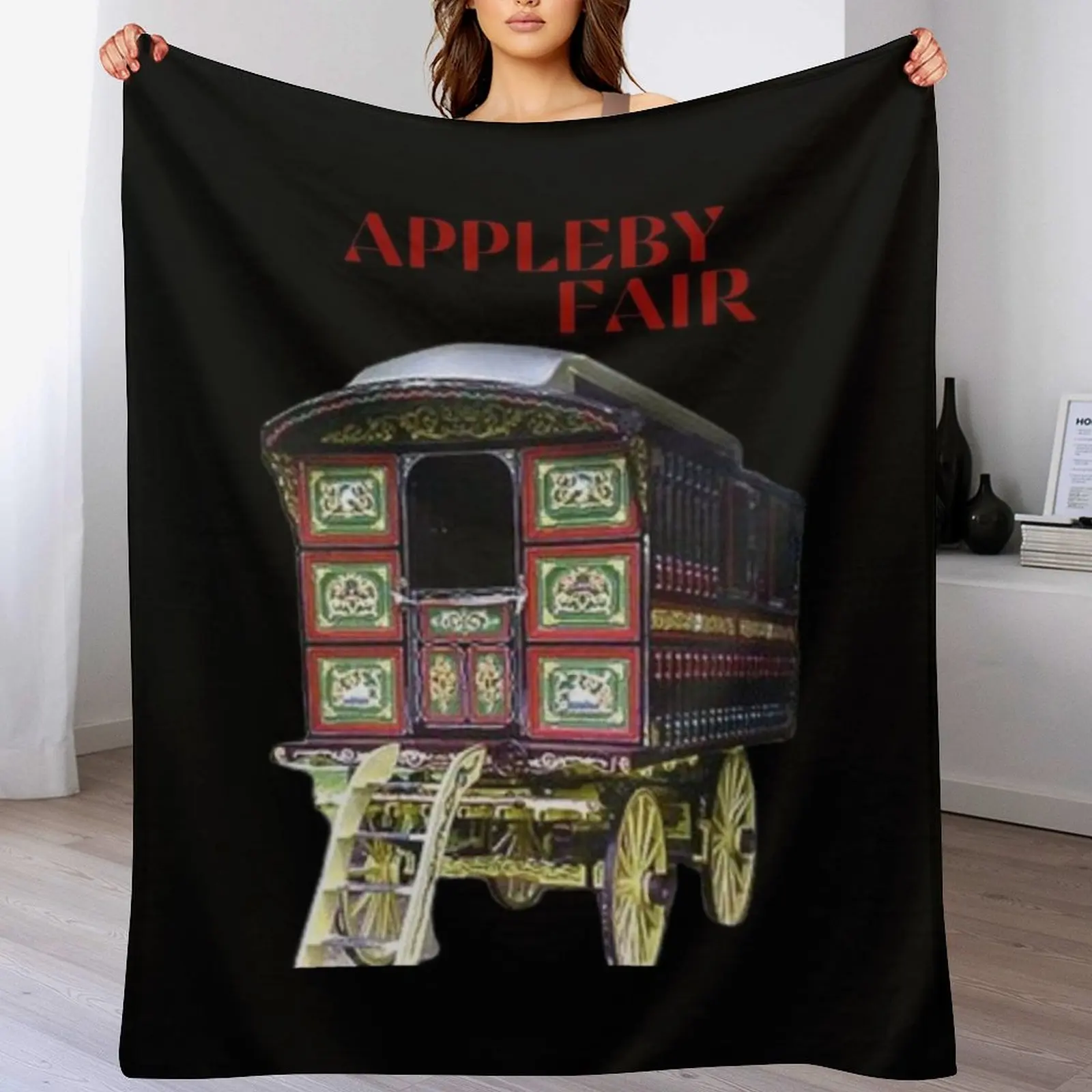 Фото Плед Appleby Fair Vardo Gipsy Wagon Caravan, тонкий плед для зимних кроватей, плед для дивана-кровати на Хэллоуин, теплые зимние пледы. №4