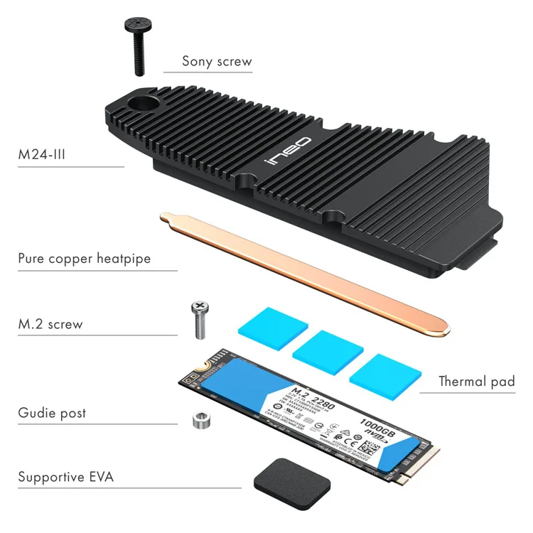 

Ultra-thin M.2 SSD Heatsink Heat Dissipation Cooling Cooler for PS5 Game Console NVMe Solid State Drive Radiator Accessories