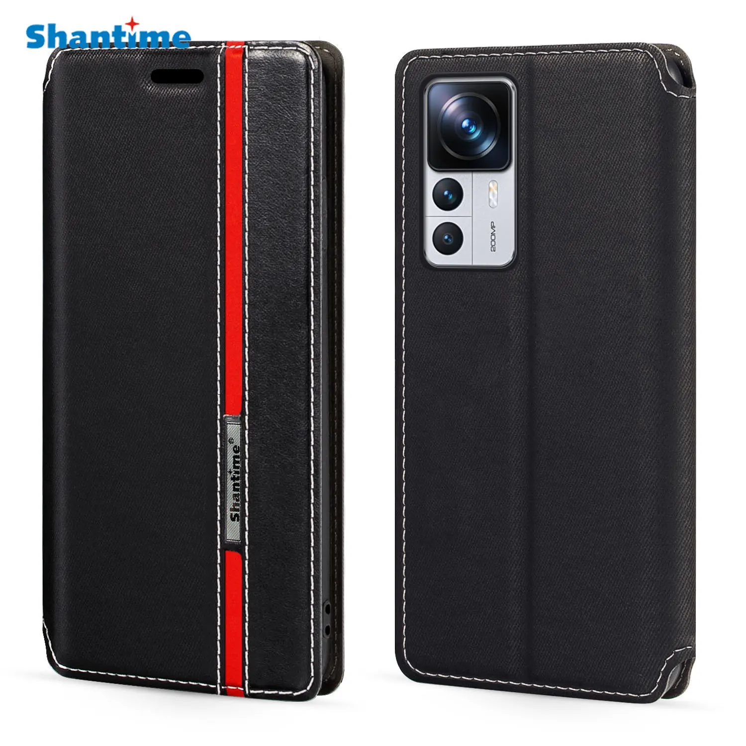 

For Xiaomi 12T Pro Case Fashion Multicolor Magnetic Closure Leather Flip Case Cover with Card Holder 6.67 inches