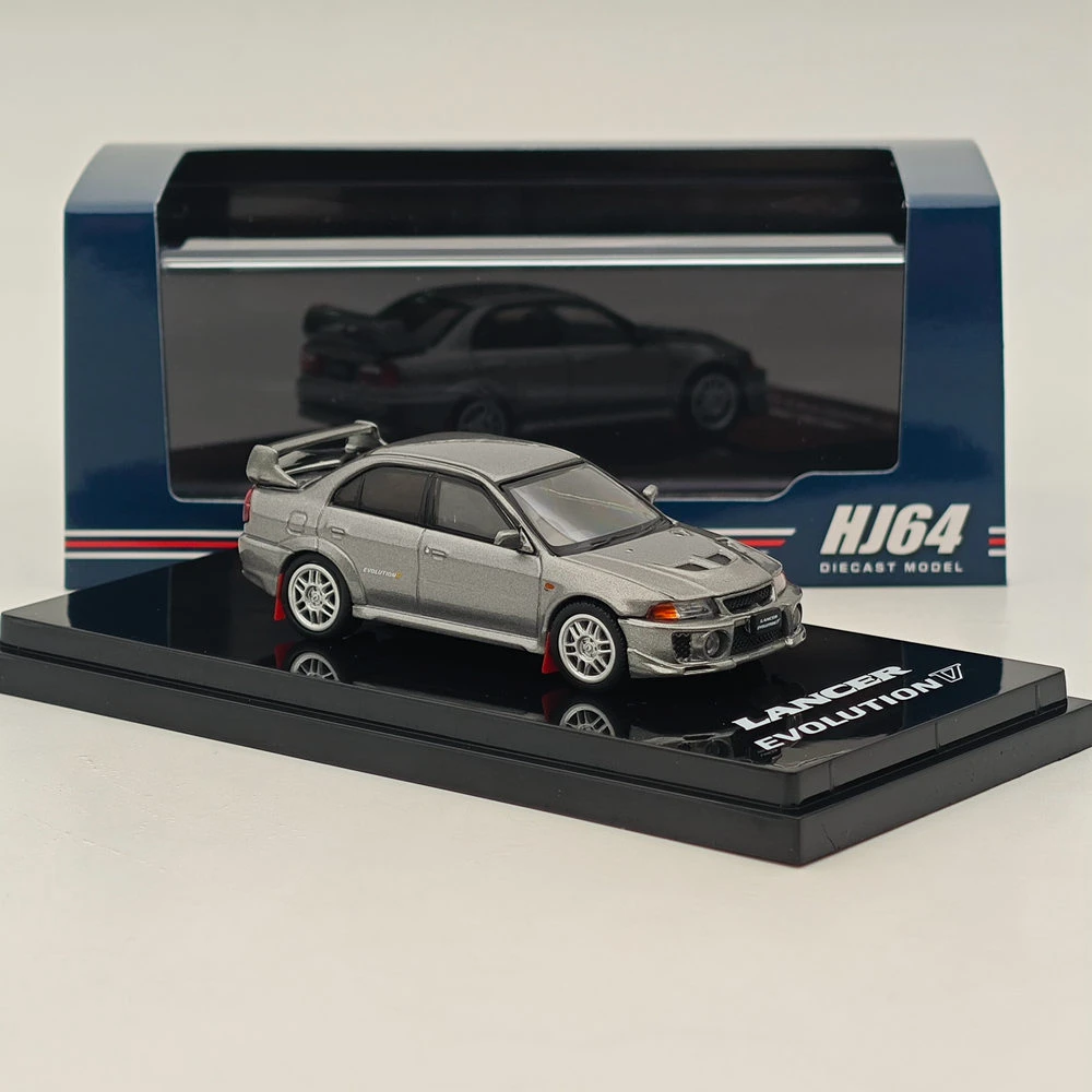 Hobby Japan 1/64 Lancer GSR Evolution V (CP9A)1998 с брызговиком спутниковый серебристый (M) HJ 642032