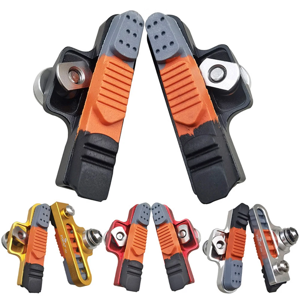 

1 Pair Brake Pad Road Bike Light Vehicle Performance Triple Repeat Folding Bicycle C Clip Brake Caliper Aluminum Alloy Bike Accs