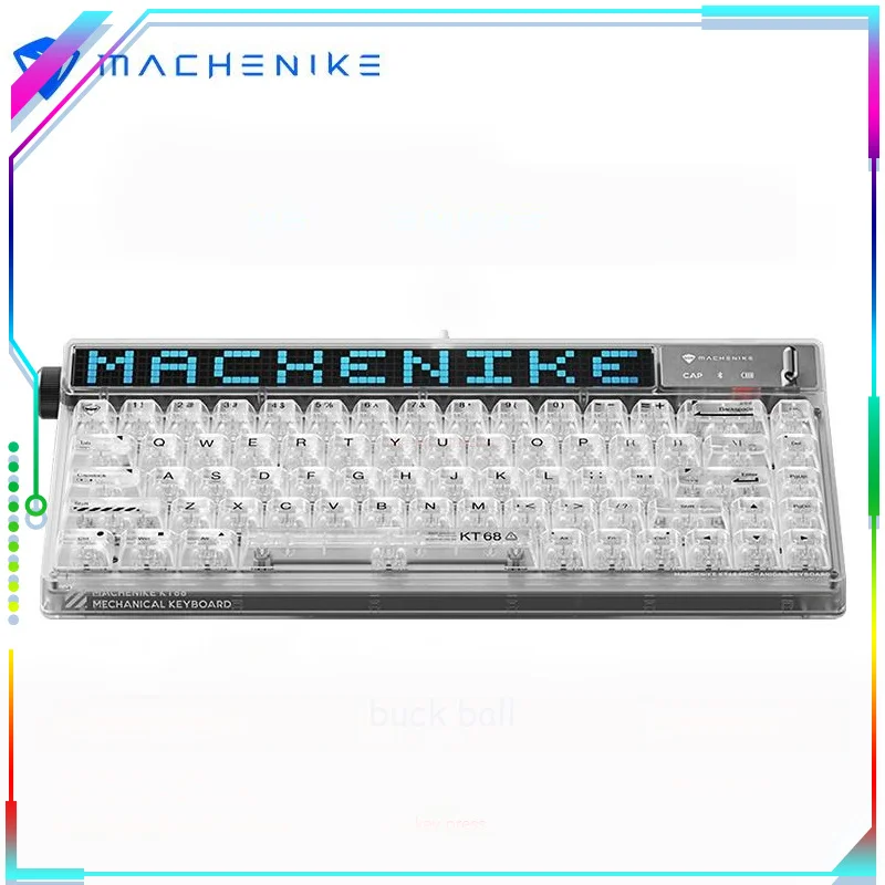 Клавиатура Machenike Kt68 с тремя режимами, смарт-клавиатура с переключателем, подсветка Rgb, твист-переключатель Pbt, три режима работы