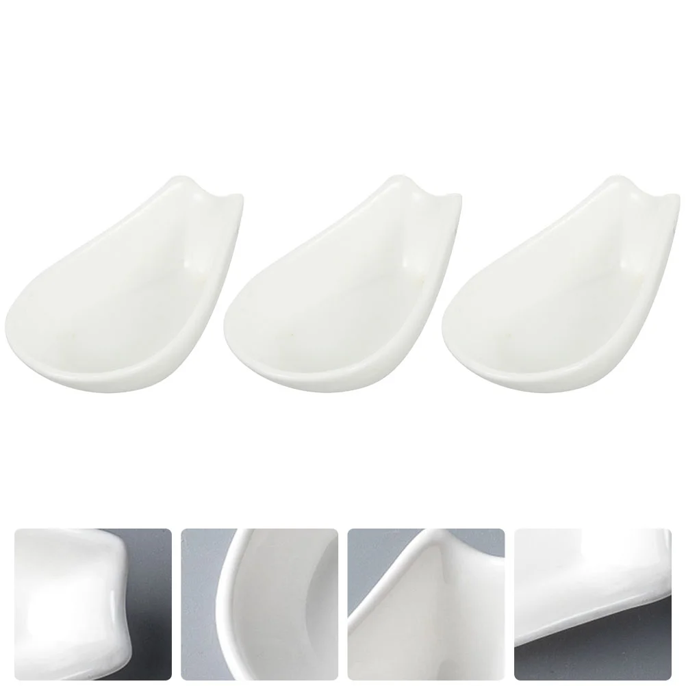 

3pcs Ceramic Spoon Rest Stove Protection Spoon Holder Porcelain Ladle Holder Heat Resistant Spatula Rest for Home Kitchen