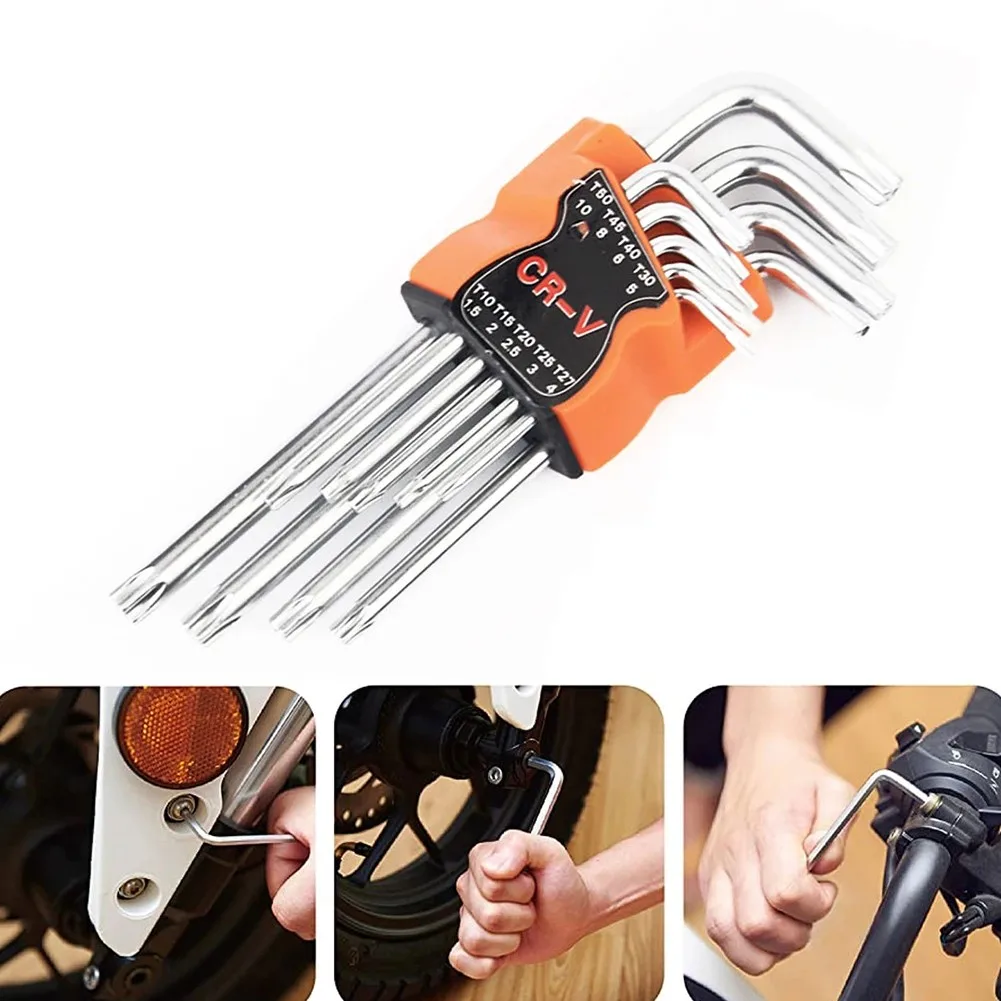

9 Sizes Hex Wrench Chrome Vanadium Steel Double-End Screwdriver Hand Tools