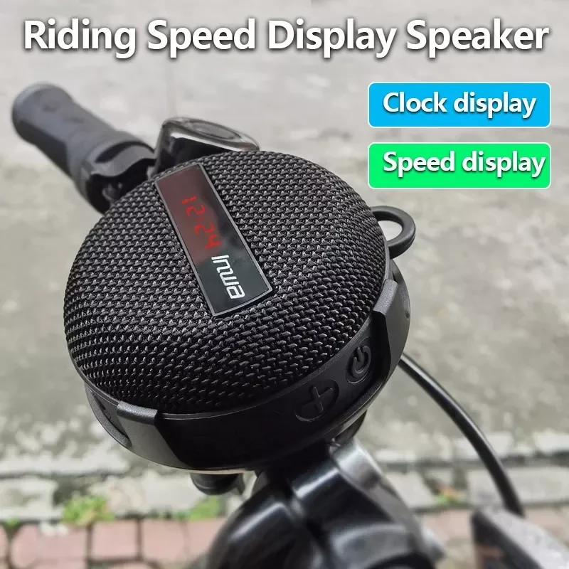 

LED Smart digital display wireless cycling bicycle Bluetooth speaker outdoor portable waterproof subwoofer hands-free / TF card