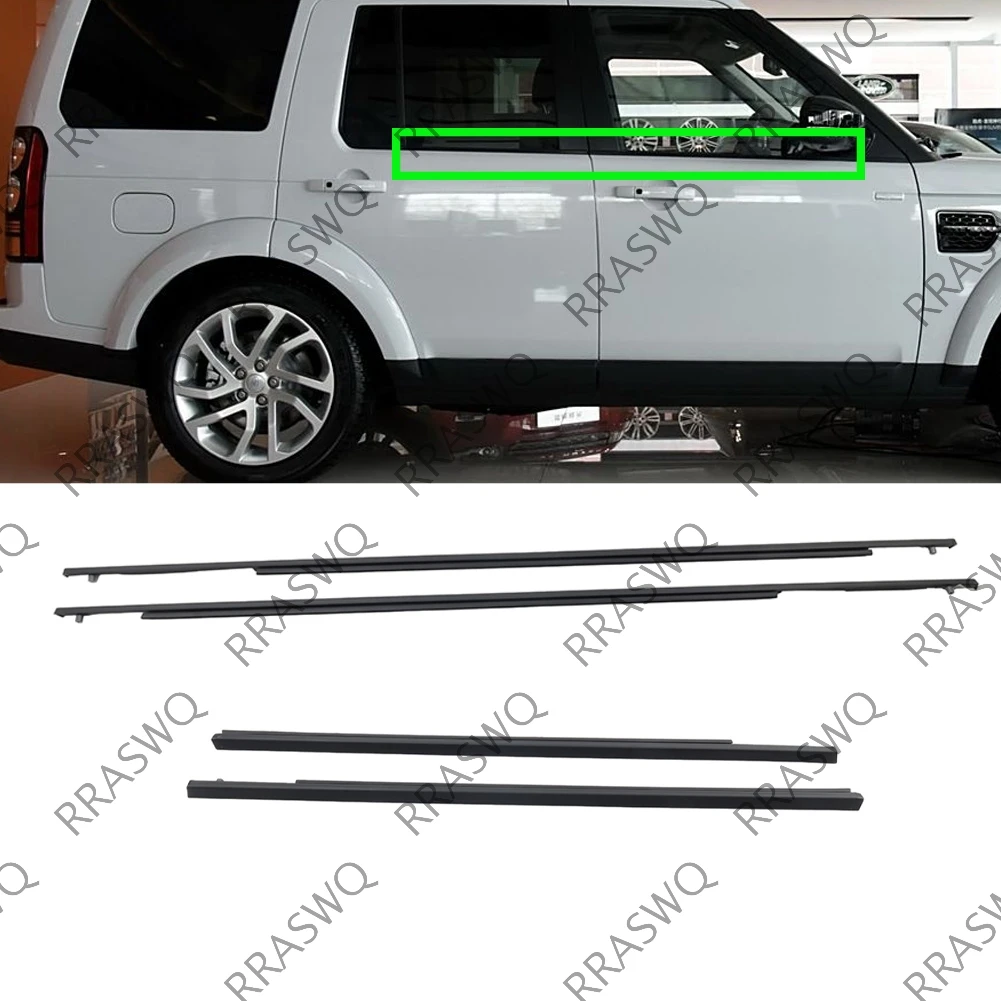 

4 шт., уплотнительная лента для передней и задней двери автомобиля, уплотнительная лента для окна, внешний молдинг, АБС-каучук для Land Rover Discovery 3 4 LR3 LR4