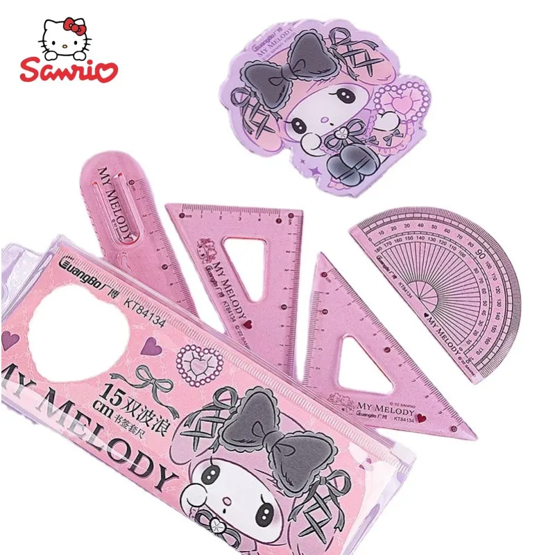 

Линейка Sanrio для учеников начальной школы, милая мультяшная куломи, измерительная, из четырех предметов, 15 см