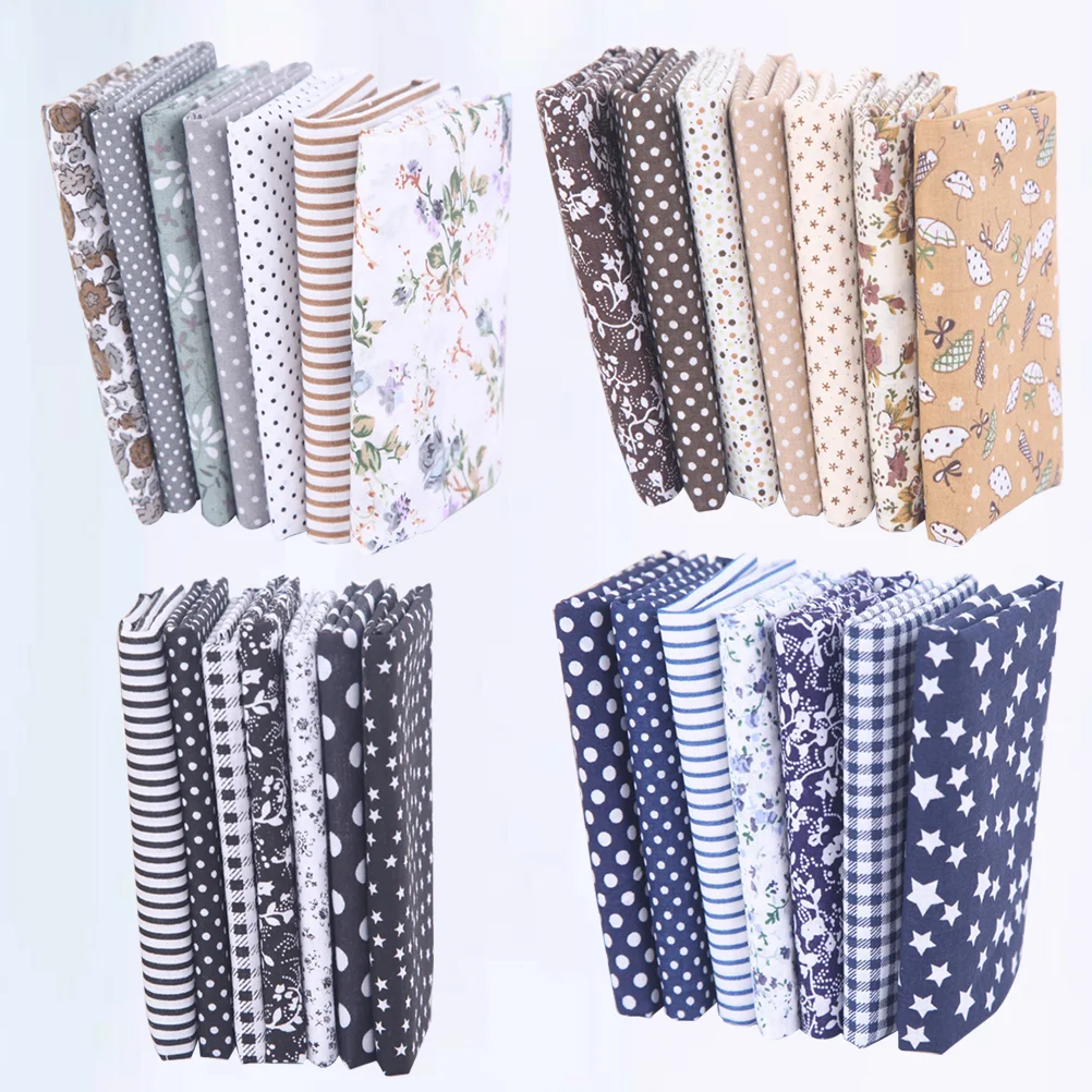 

Fabric Patchwork Cotton Cloth Quilting Diy Floral Bundle Sewing Squares Craft Sheets Flower Packs Charm Curtain Shower Textile