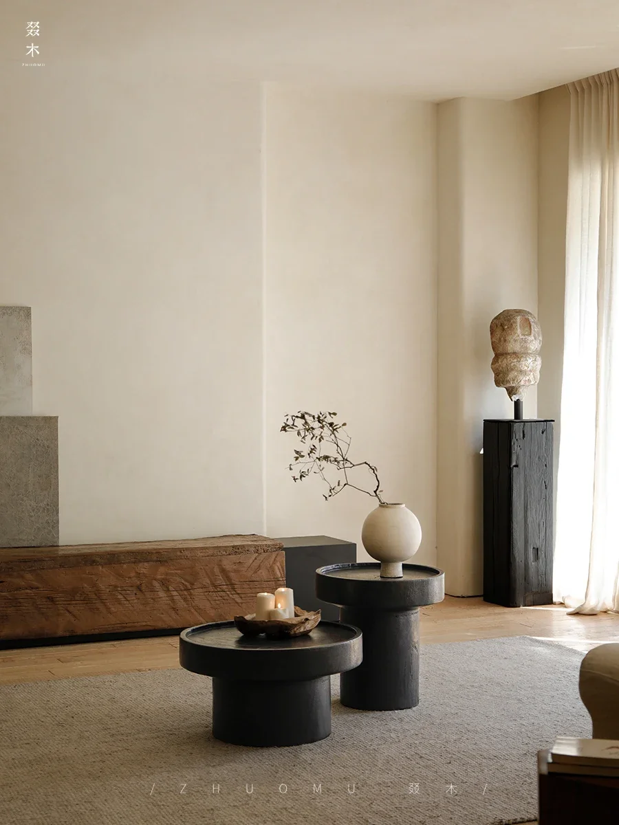 Gongmu | Креативный/Герметичный чайный столик из цельной древесины в японском стиле