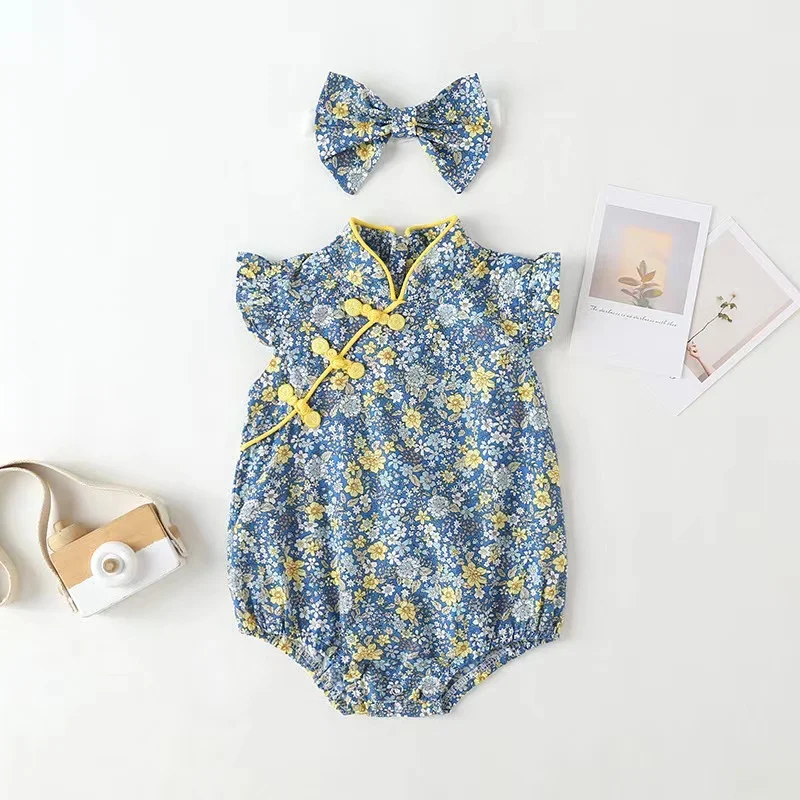 2022 Newborn Baby Girl Sleeveless Printing Rompers Toddler Jumpsuit Summer Infant Cute  Baby Girls Children's Outfit Clothing