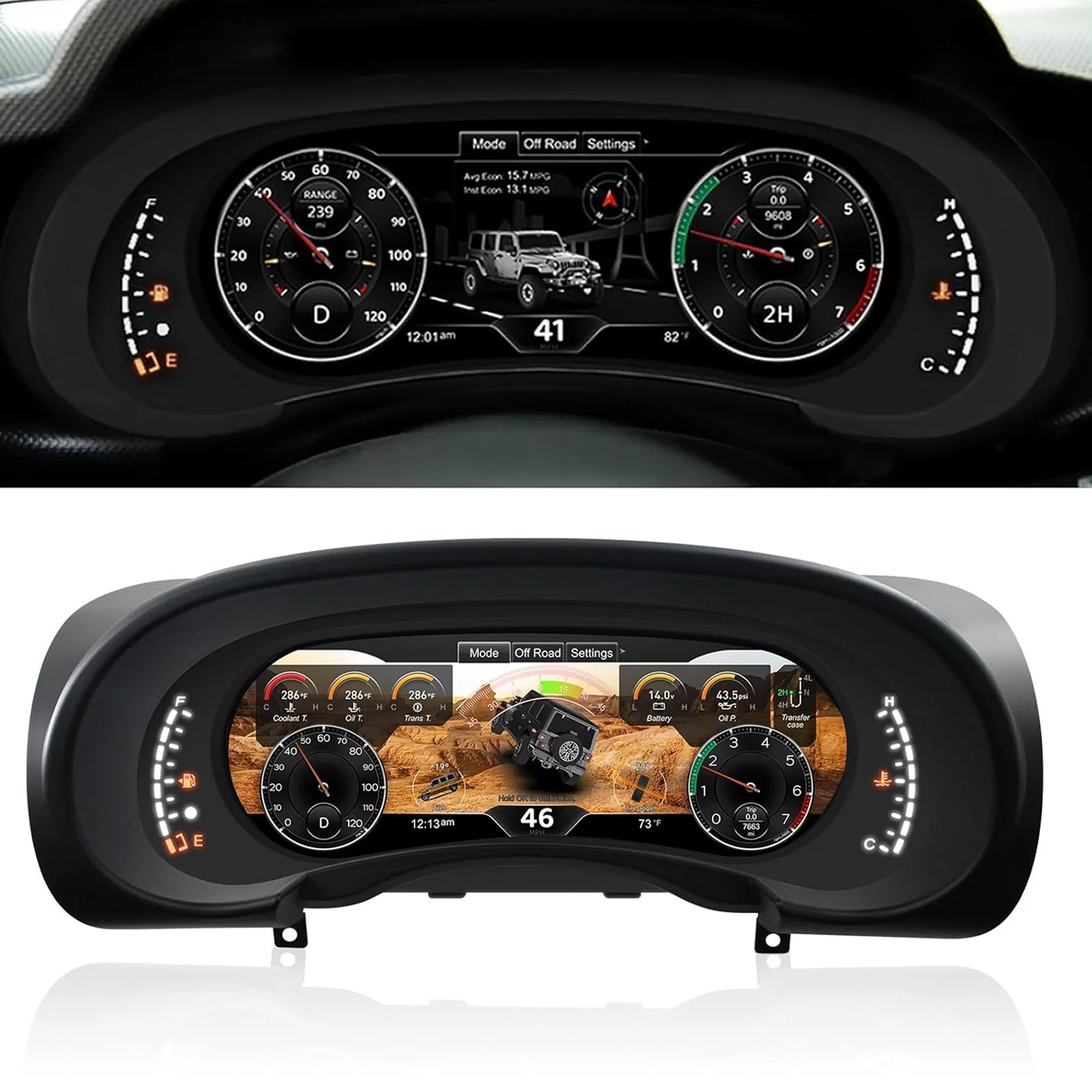 

Цифровой дисплей приборной панели для Jeep Wrangler JK 2007-2010, спидометр, 12,3-дюймовый HD-экран, 1920*720/2S, быстрый запуск/Plug&Play