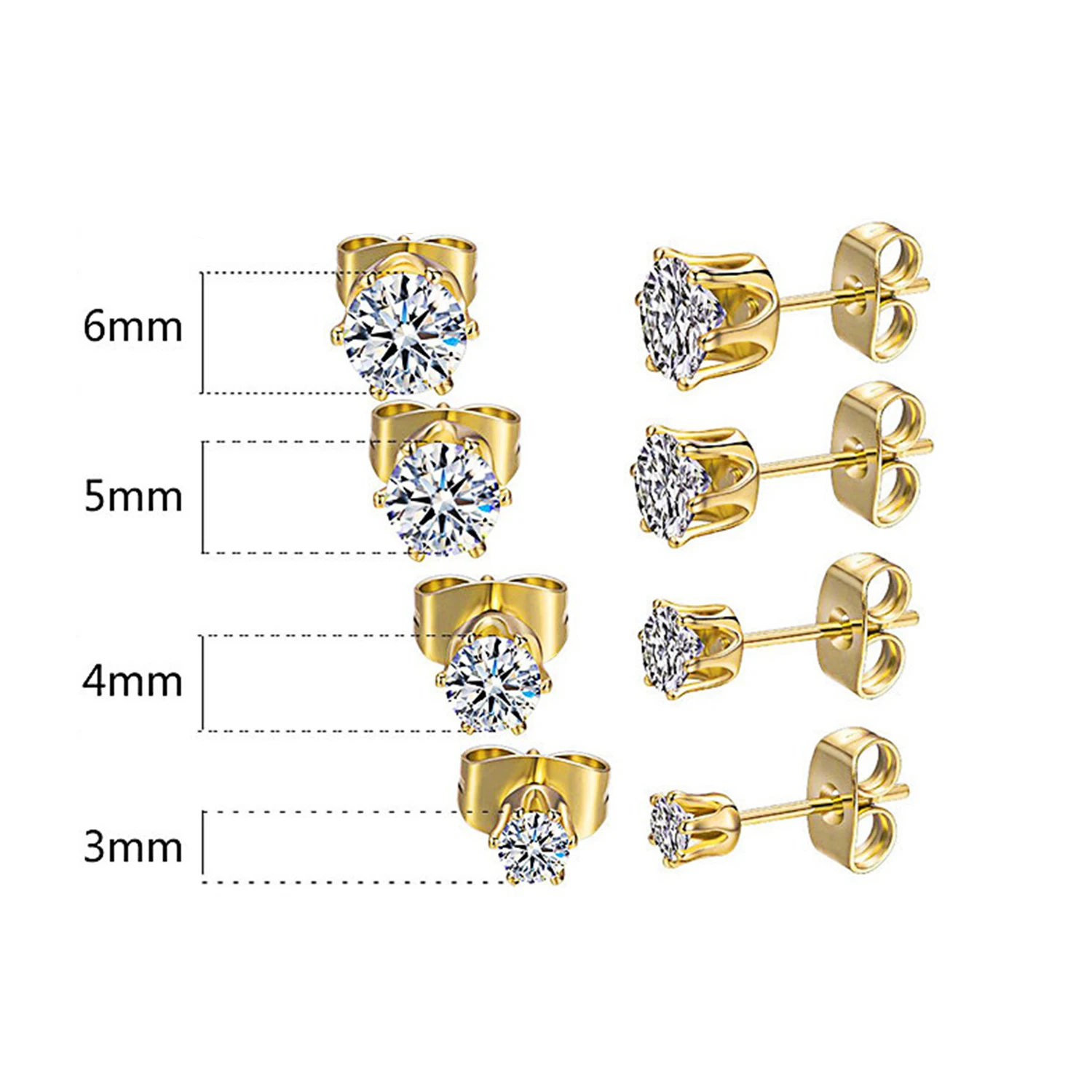 2 шт. женские серьги-гвоздики из титановой стали