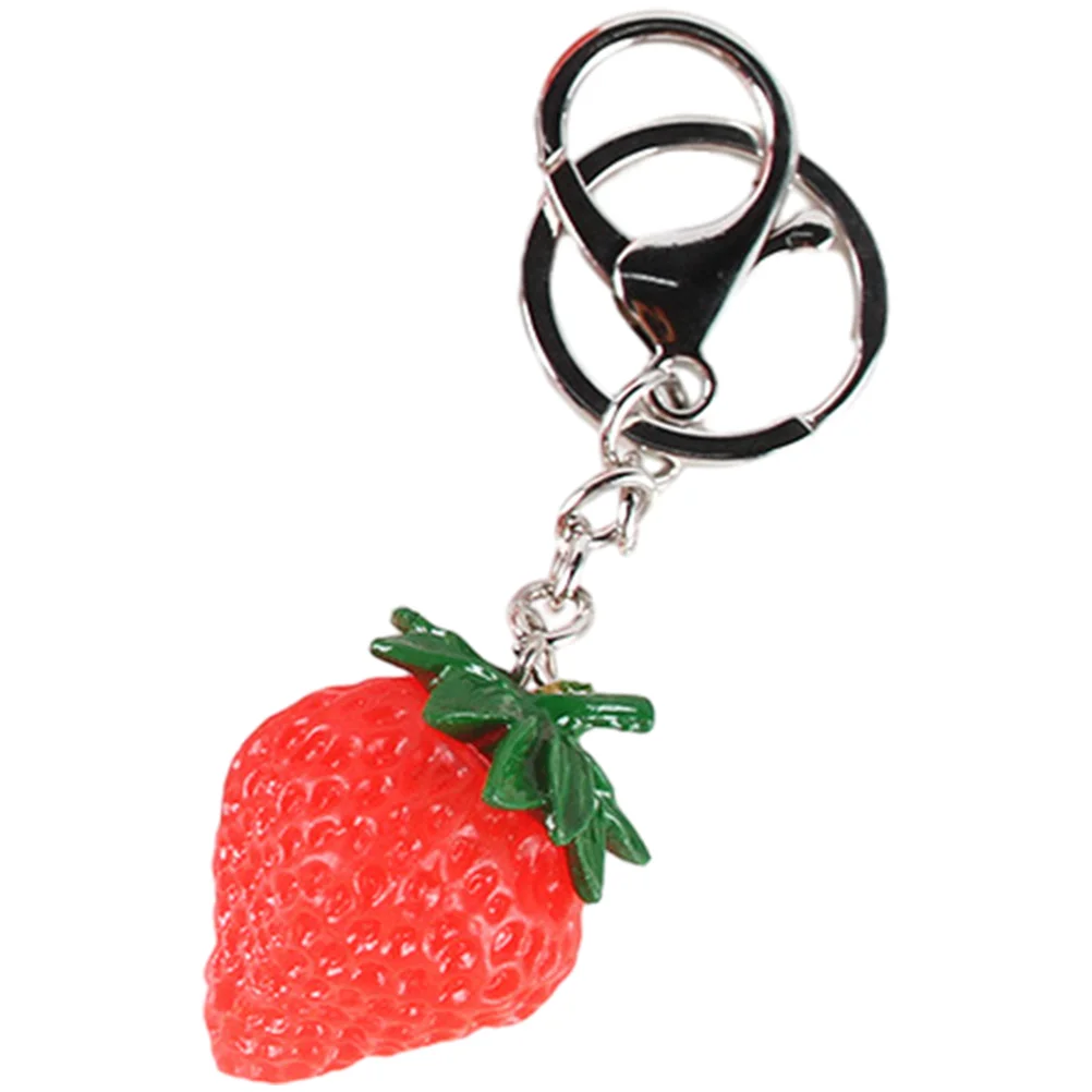 

Strawberry Shaped Key Chain Simulation Fruit Key Chain Decorative Keyring Bag Decor
