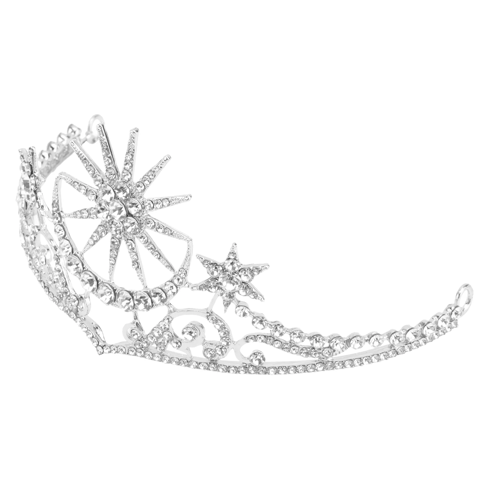 

Tiara Star Wedding Moon Bridal Rhinestone Silver Crystal Hair Women Headband Tiaras Romantic Bling Shaped Stars Headbands