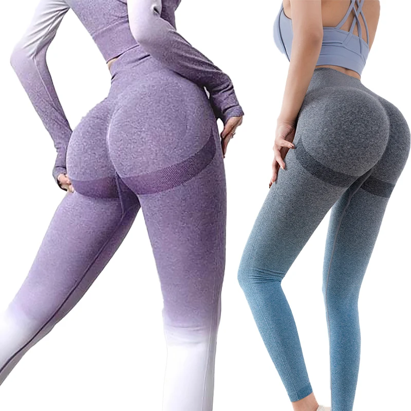 

Seamless Gradient Tights Sport Women Leggings Fitness High Waist Skinny Leggings Push Up Workout Jogging Gym Yoga Pants Femme