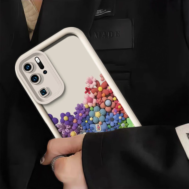 Mate30 Colorful Sunflowers Phone Case For Huawei Mate 20 30 40 Pro Silicone Camera Lens Protection Shockproof Soft Cover Funda