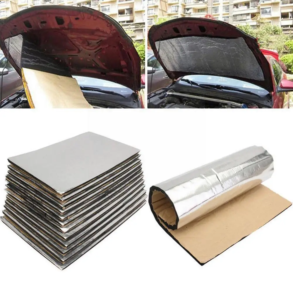 

Car Noise Insulation 50*30cm Heat Sound Pad Car Engine Soundproofing Pad Deadening Sound Thermal Proofing Insulation B2w2