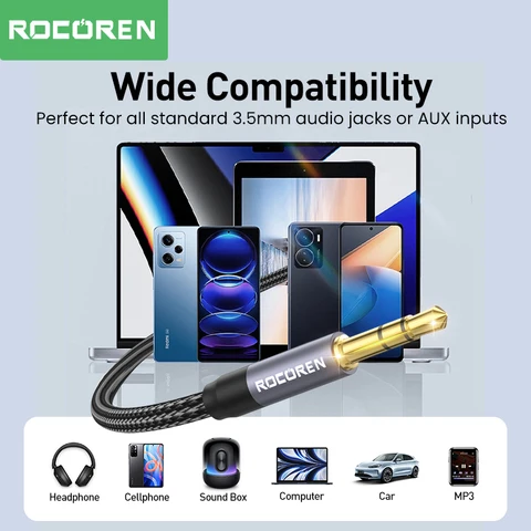 Rocoren аудиокабель AUX 3,5 мм 5 м