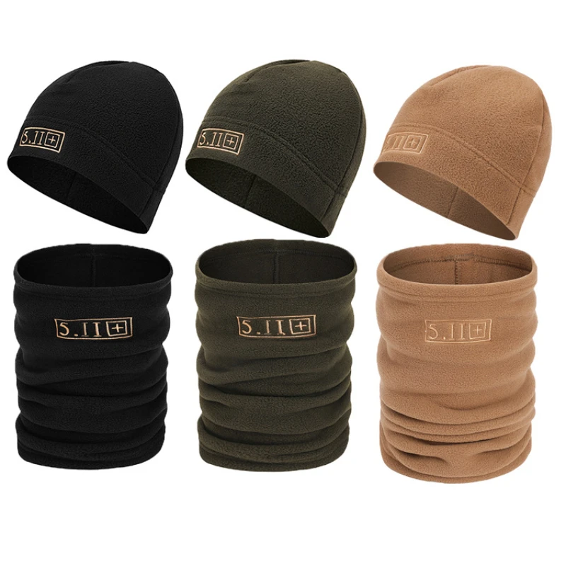 

Outdoors Tactical Cap Windproof and Cold Proof Fleece Hat Skiing Cycling Sports Cap Neck Wrap Unisex Keep Warm Tactical Hat