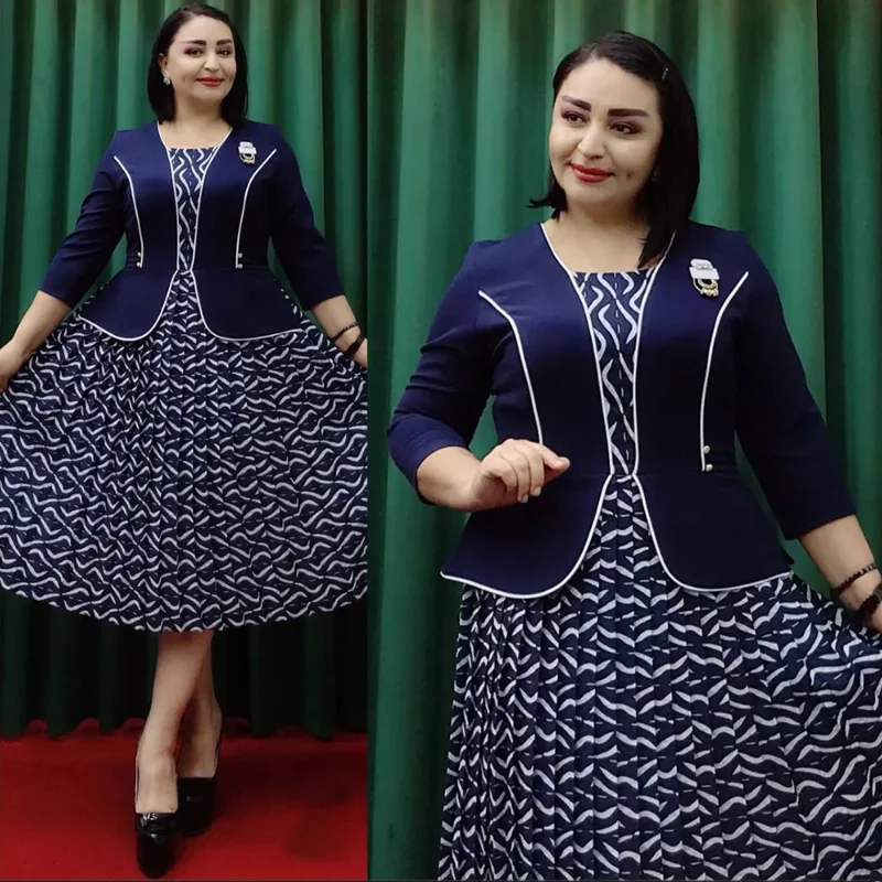 

Dashiki Print African Dresses For Women Turkey Office Ladies Wears 2023 Summer Party Gown Africa Clothing Nigerian Dress