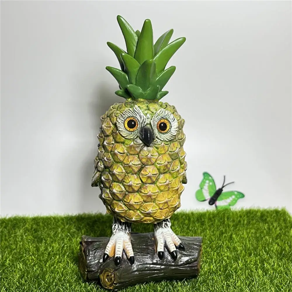 

Cute Pineapple Owl Resin Statues Action Figure Funny Animals Desk Decoration Craft Sculpture Bathroom Cabinet Desktop Decoration