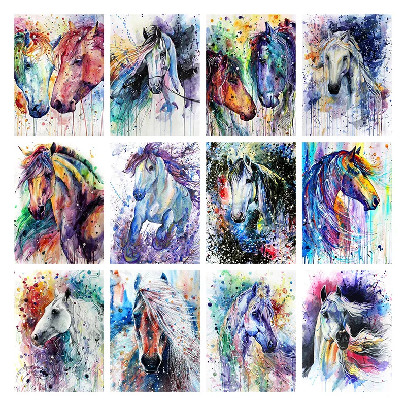 

Diamond Painting Animal Horse, 5D DIY Full Square/Round Diamond Embroidery , Mosaic Art Cross Stitch Handmade Gift, Home Decor