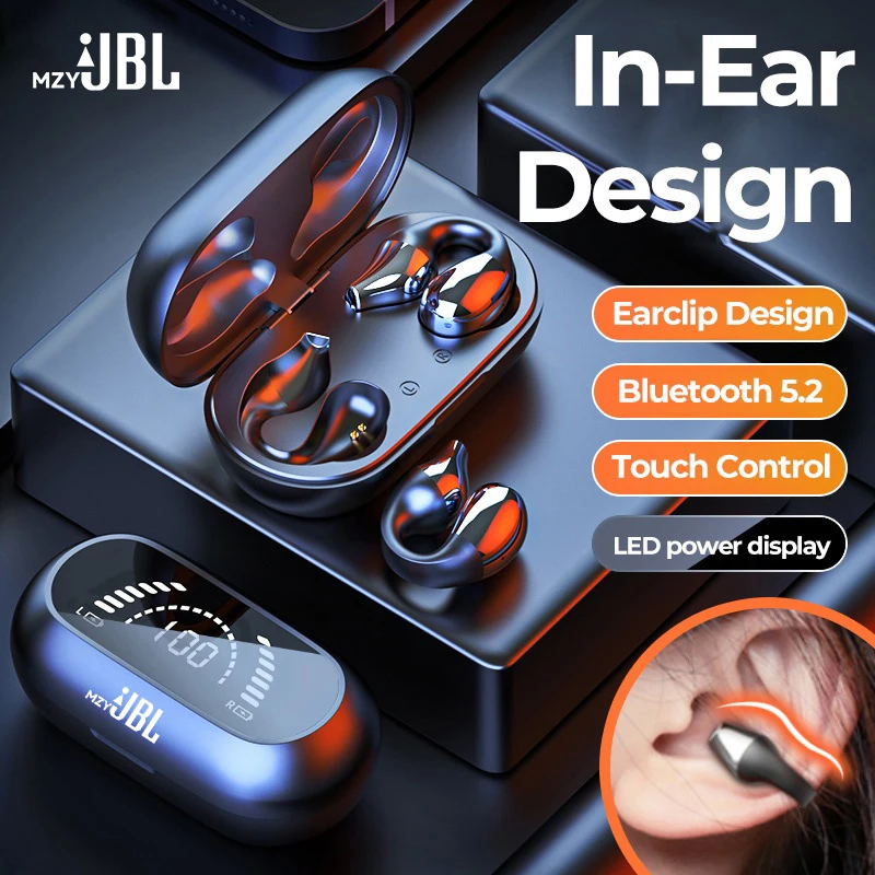 

MZYJBL S03 Bone Conduction Bluetooth Earphones Ear Earbud Wireless Digital Display Headphone with Mic Sports Hifi Headsets