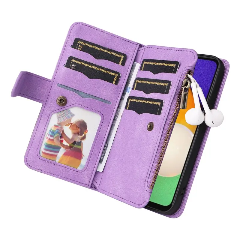 for SAMSUNG Galaxy A14 5G Wallet Phone Case, Premium PU  TPU Shockproof Folio Flip Stand Cover with Wrist Strap Card Slots Walle