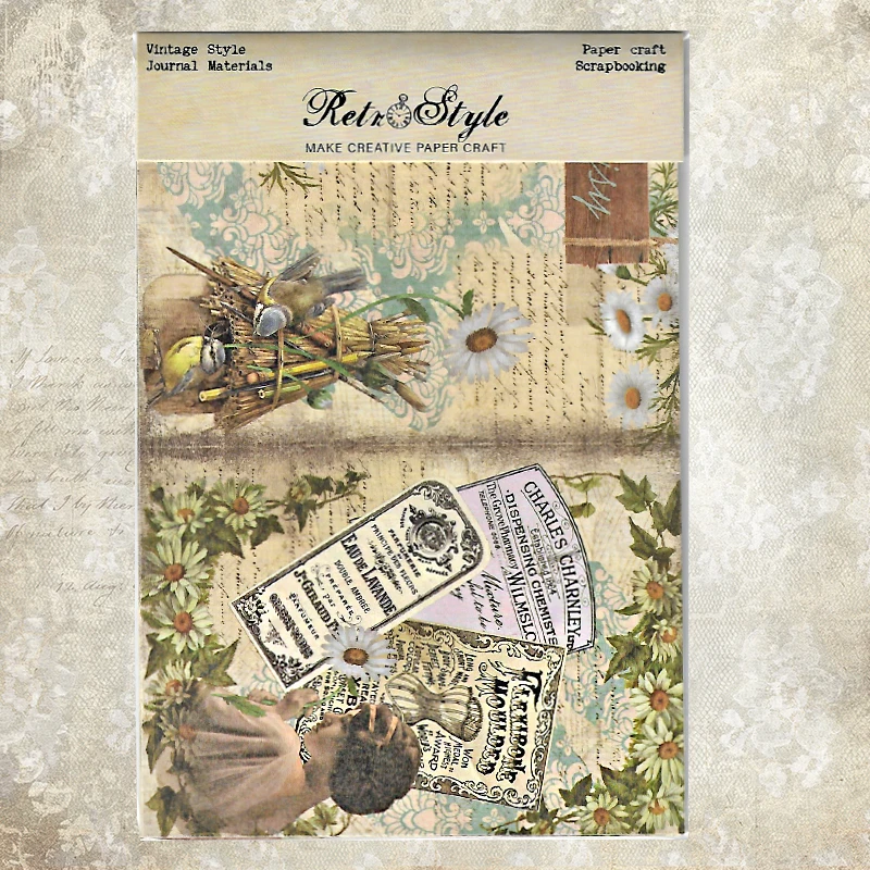 

Panalisacraft 30sheets Big size Vintage Style Scrapbooking patterned paper Fancy Premium Card Pack Light weight Craft Paper Card