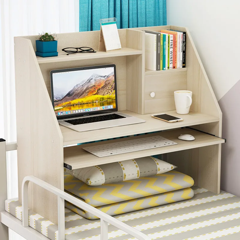 

1 Pcs Storage Shelf Bed Desk Laptop College Dormitory Upper Bunk Lower Simple Rack Wood