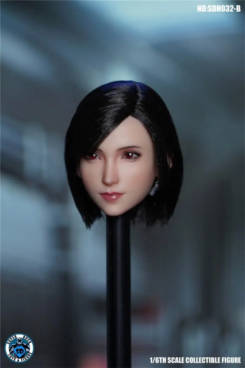 

For Sale 1/6 Super Duck SDH032 Beauty The Fantasy Tifa Long Short Hair Head Sculpture Carving Fit 12" TBL PH Action