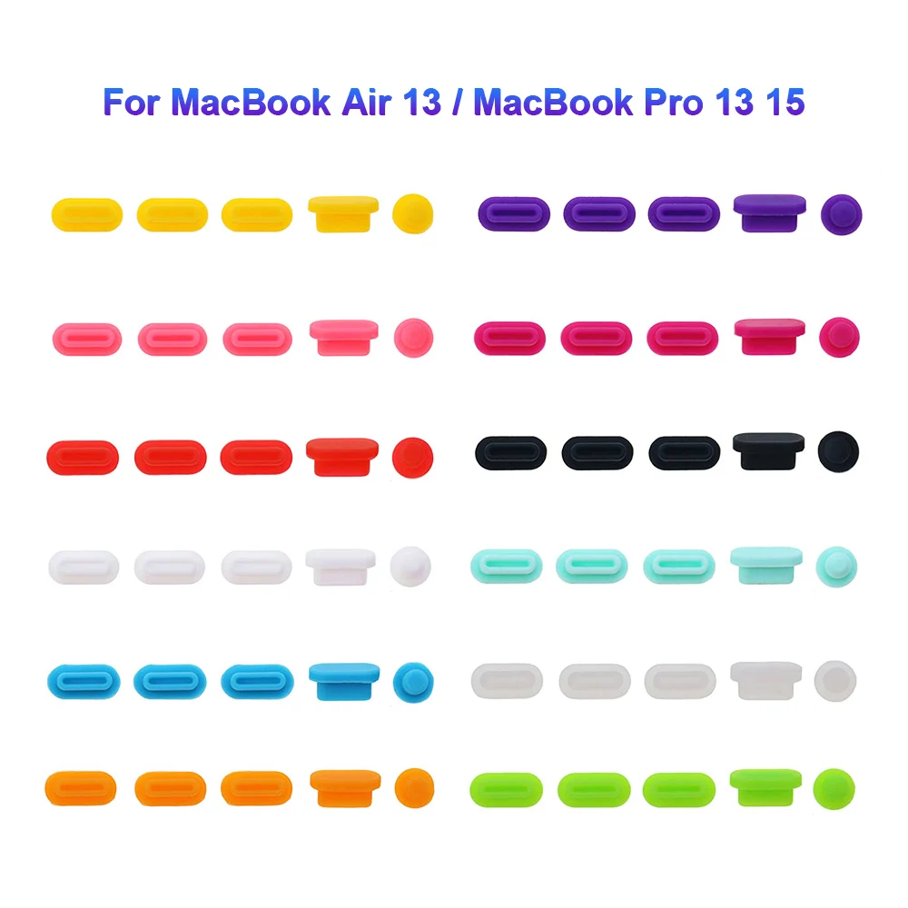 Заглушка силиконовая для Macbook new Pro 13 15 2018 bar A1989 A1990 5 шт./компл. |