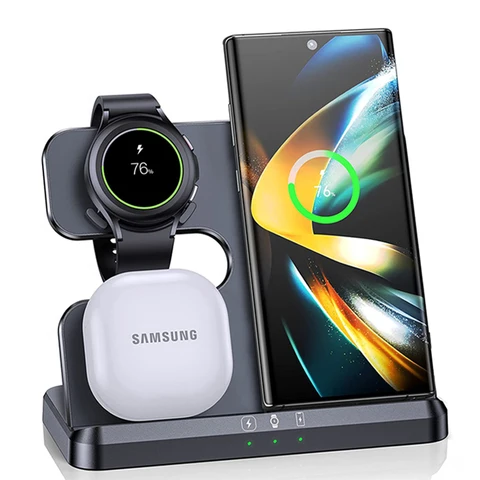 Беспроводное зарядное устройство 3 в 1, подставка для Samsung S22 S21 S20 Ultra Galaxy Watch 5 4 3 Active 2/1 Buds, док-станция для быстрой зарядки