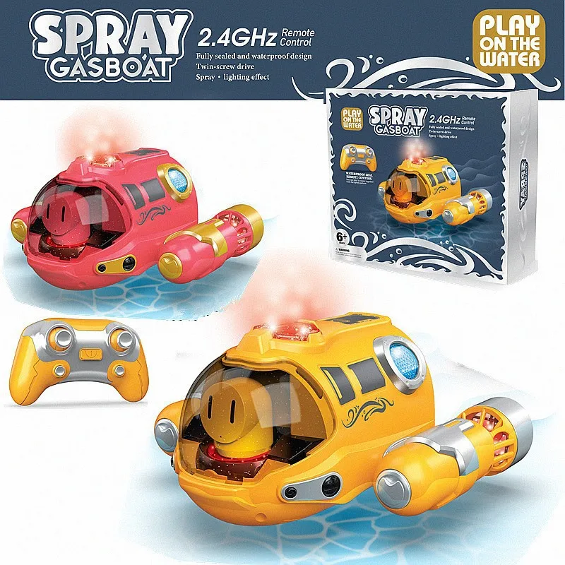 

2.4G RC Spray Motor Boat Model Children Rechargeable Remote Control Boat Electric Speedboat Toys for Boys Summer Water Toys
