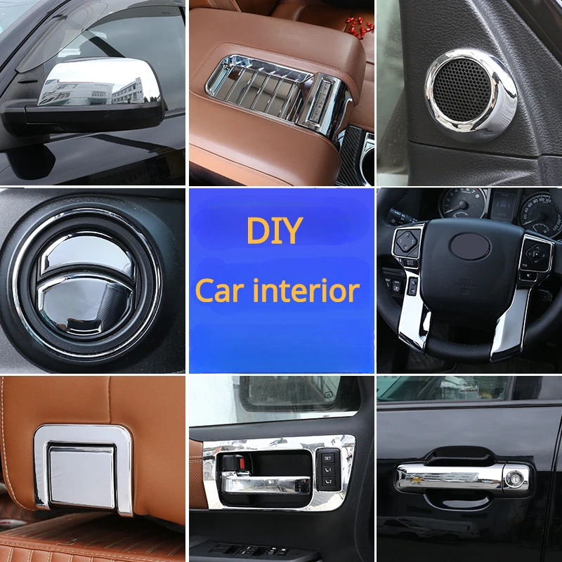 

For TOYOTA Tundra 14-21 Interior modification, central control gear shift, steering wheel decoration, glitter strip sticker
