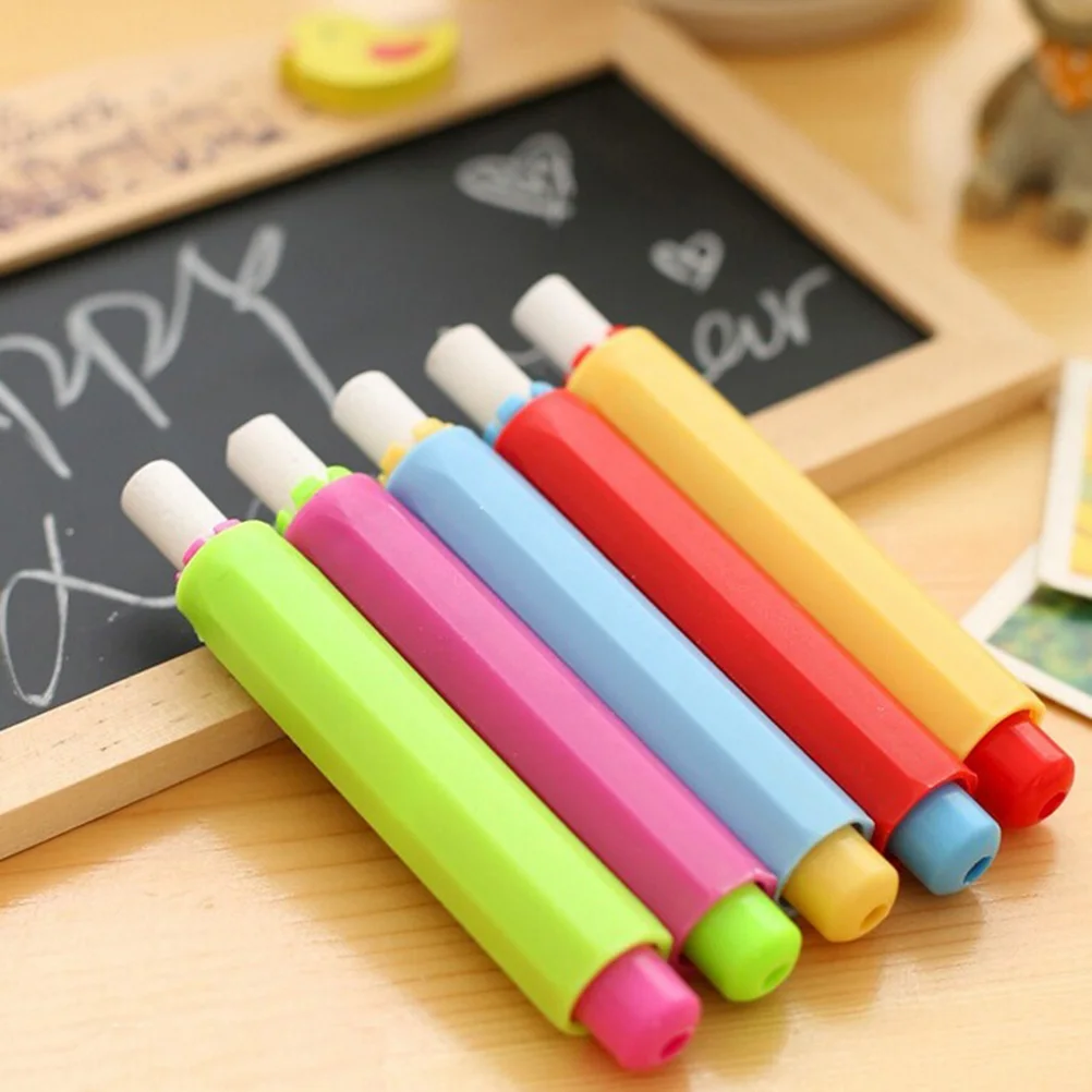 

5 Color Chalk Holders For Teachers Writing Extender Children Drawing Board Accessories School Teaching Aids 1PC Random Color