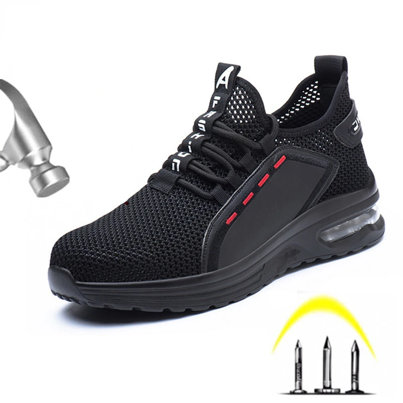 

Lightweight Breathable Sneakers Men and Women Steel Toe Cap Work Safety Shoes Puncture-Proof Boots Indestructible Ryder Shoes
